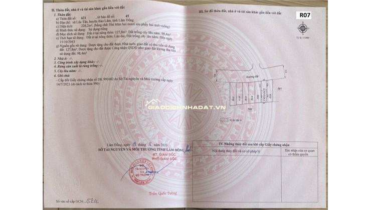 Sở hữu ngay lô đất view đồi 2566 m2 giá chỉ 12tr/m2, gần cao tốc Dầu Giây – Bảo Lộc – Liên Khương